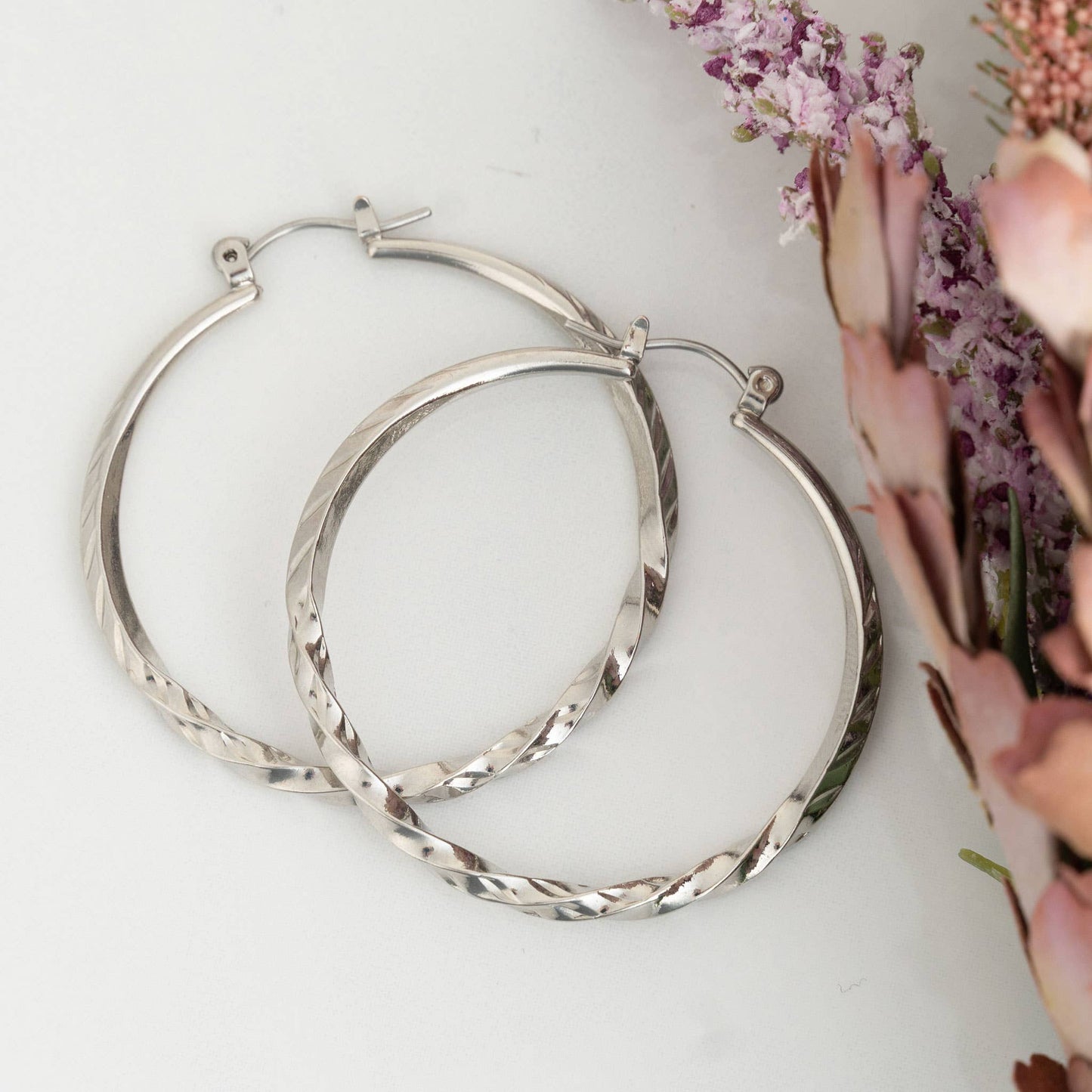 Classic Twisted Hoop Nickel-Free Earrings: Gold