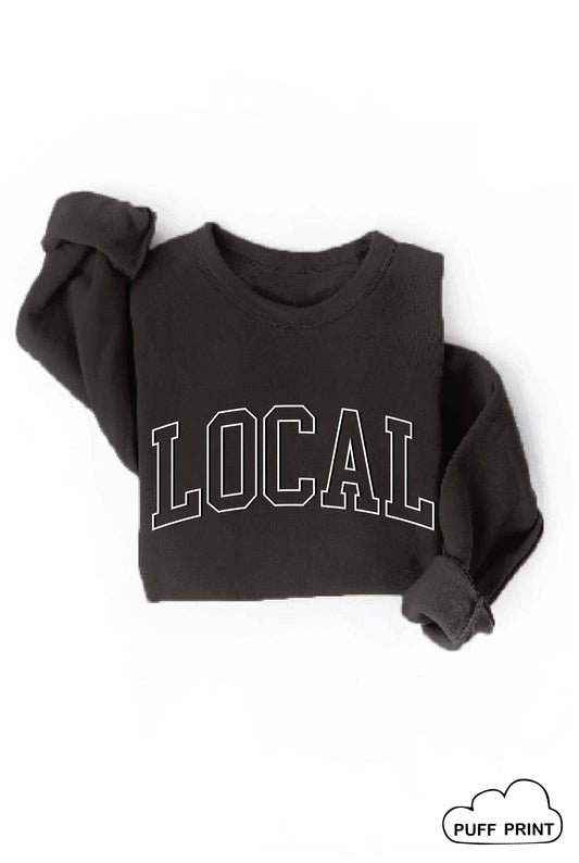LOCAL Puff print Graphic Sweatshirt: BLACK