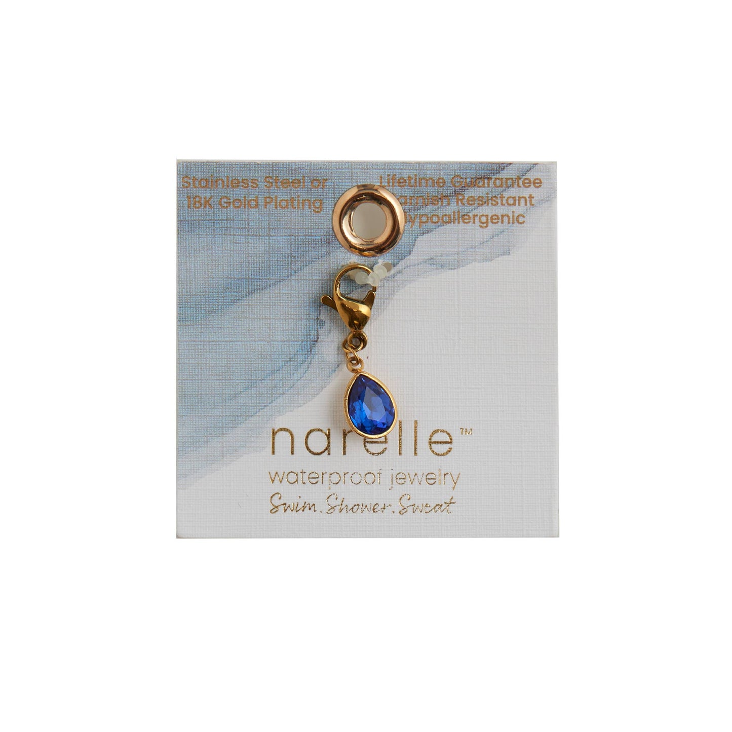 Narelle Waterproof 18K Gold Drop Pendant Charm