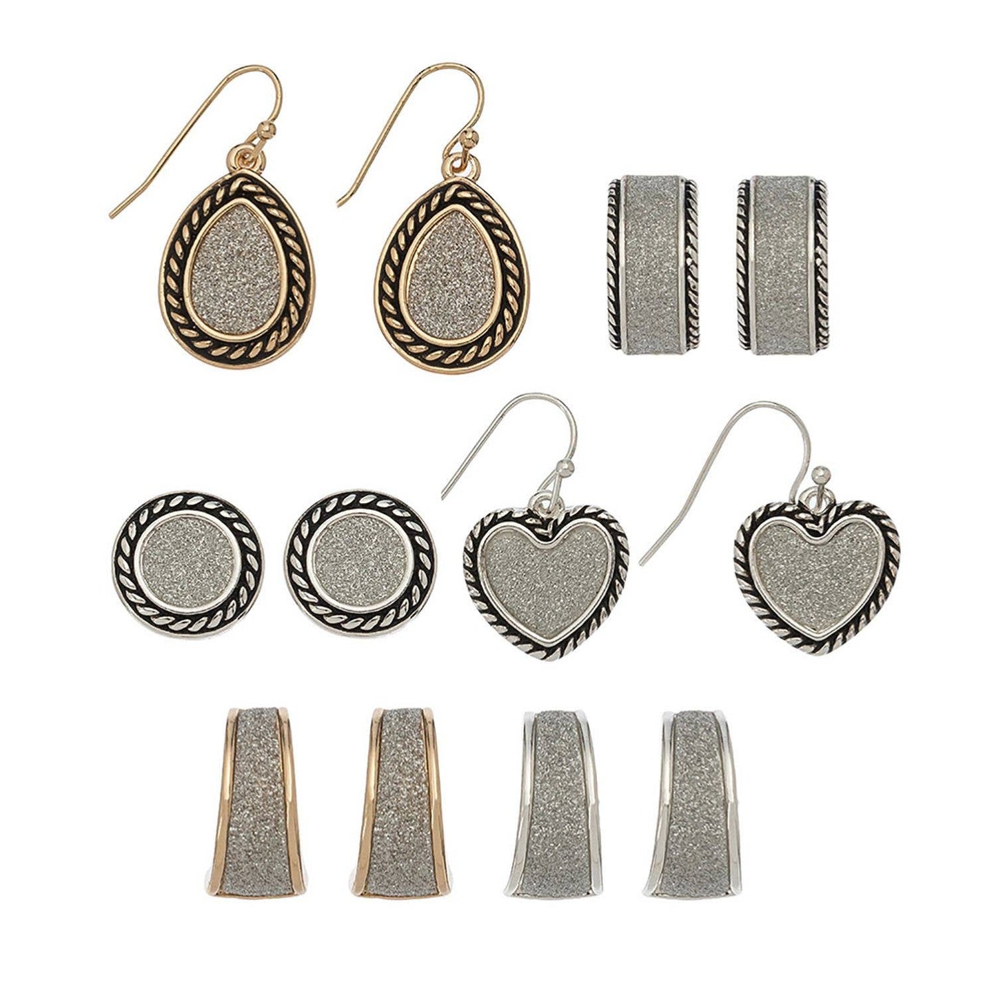 Gold & Silver Glitter Earrings