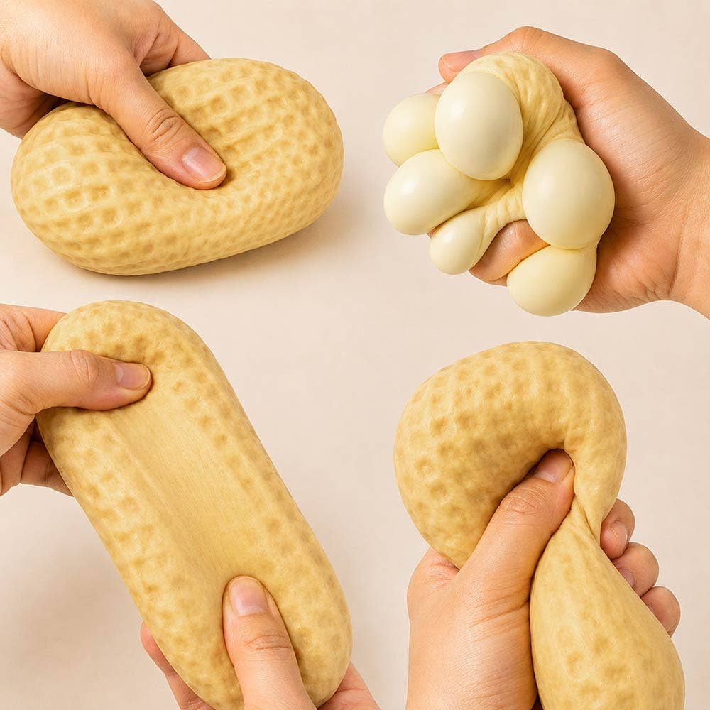 12PCS - Peanut Shaped Squishy Stress Relief Toy