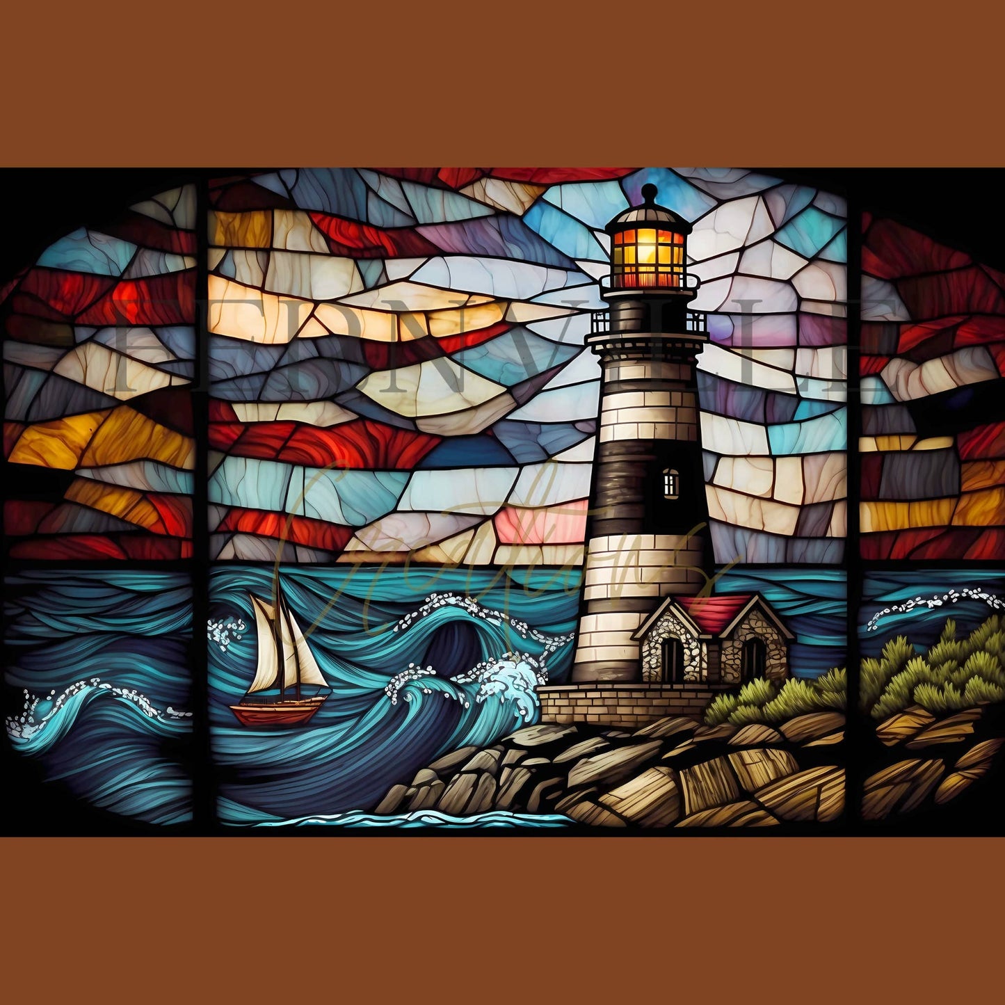 Tempered Glass Cutting Board: Lighthouse Charcuterie Tray: 11 x 15 inch
