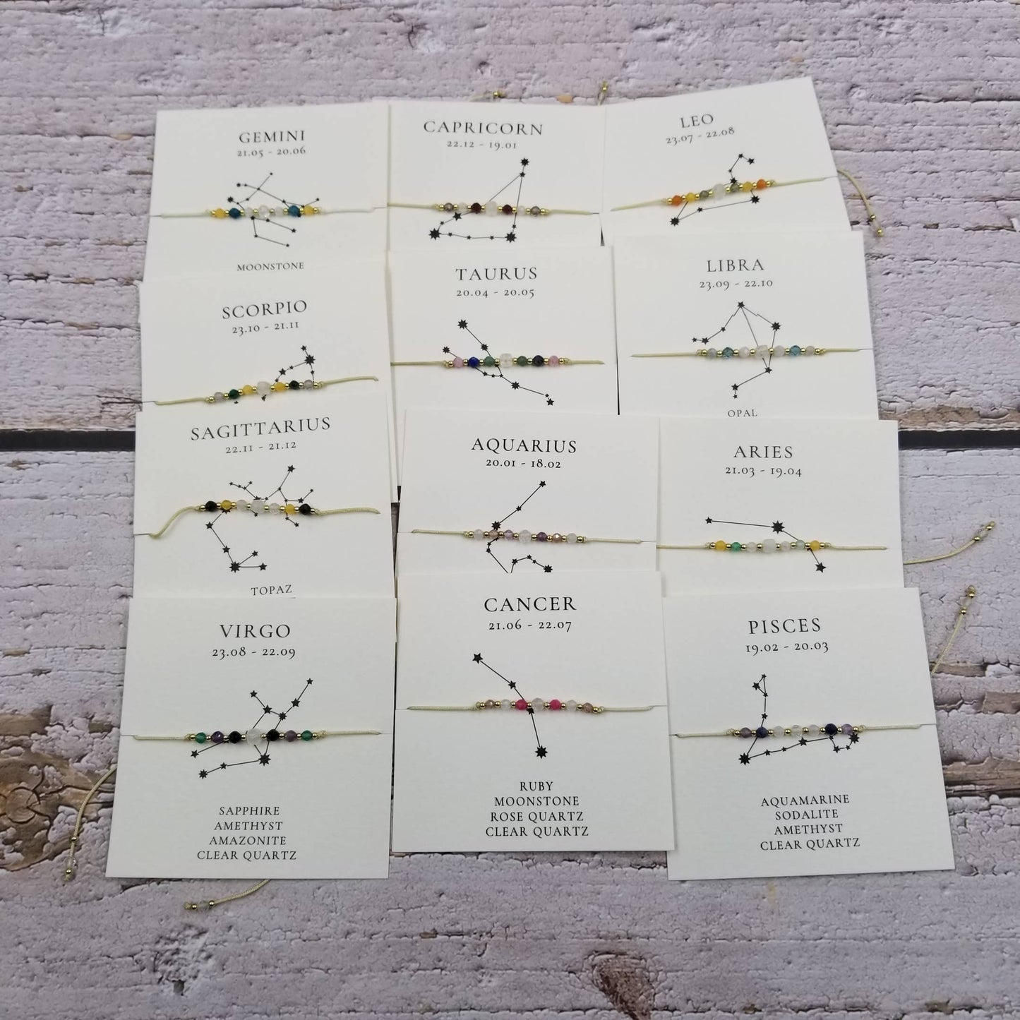 Constellation Natural Stone Bead Friendship Bracelet: ARIES