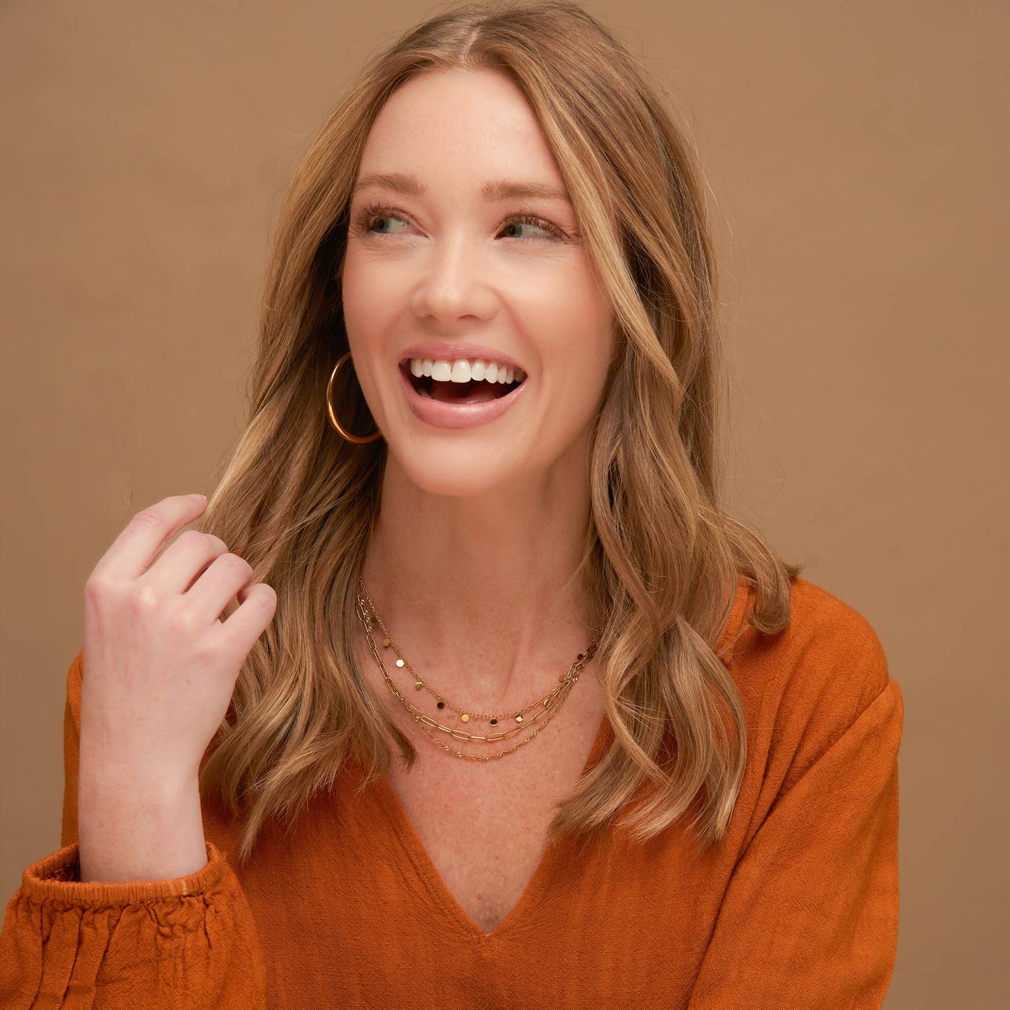 Narelle Waterproof Twisted Chain Necklace: Yellow Gold