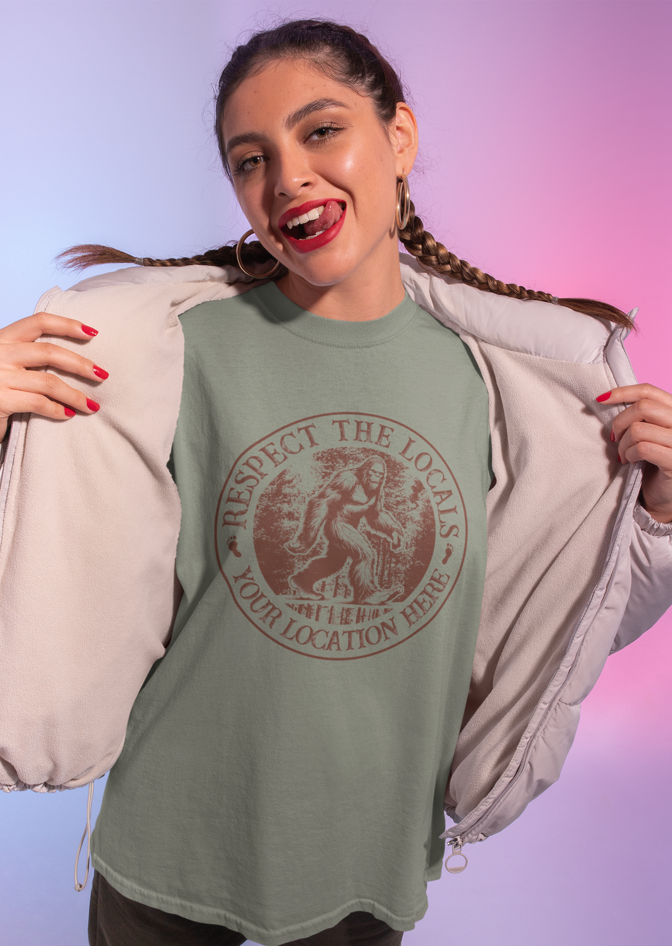 “Respect the Locals” Bigfoot/ Tshirt