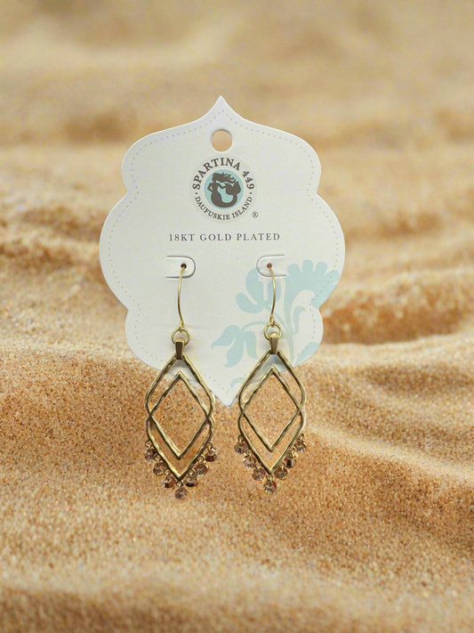 Gold beaded deco drama earrings