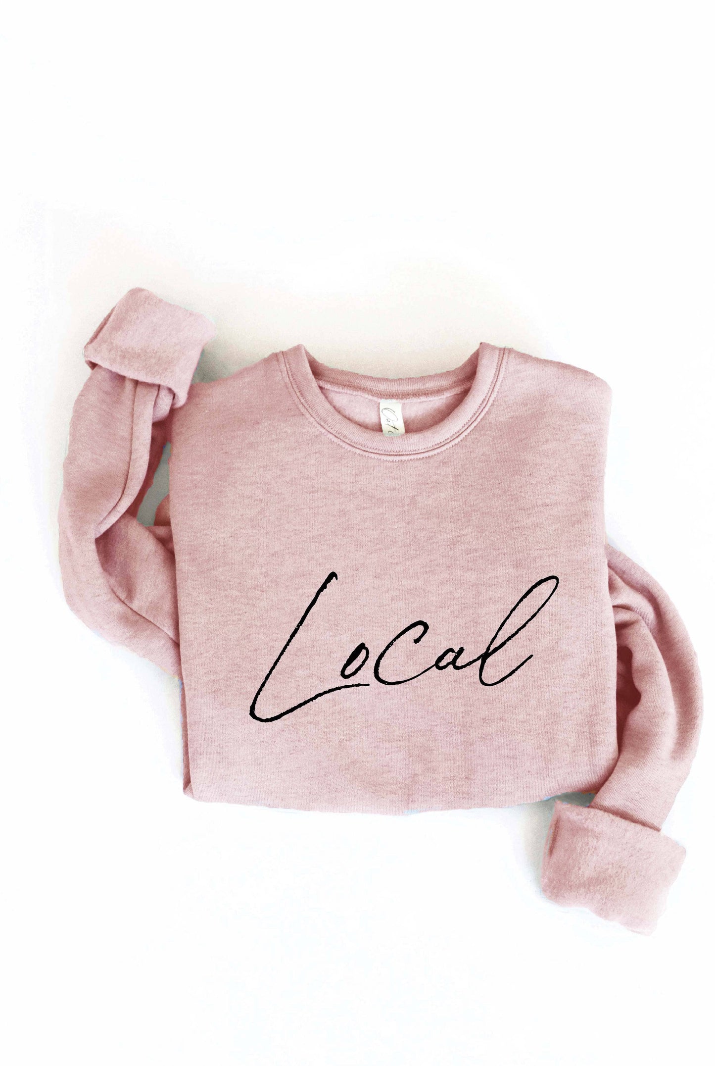 LOCAL Cursive Graphic Sweatshirt: HEATHER FOREST
