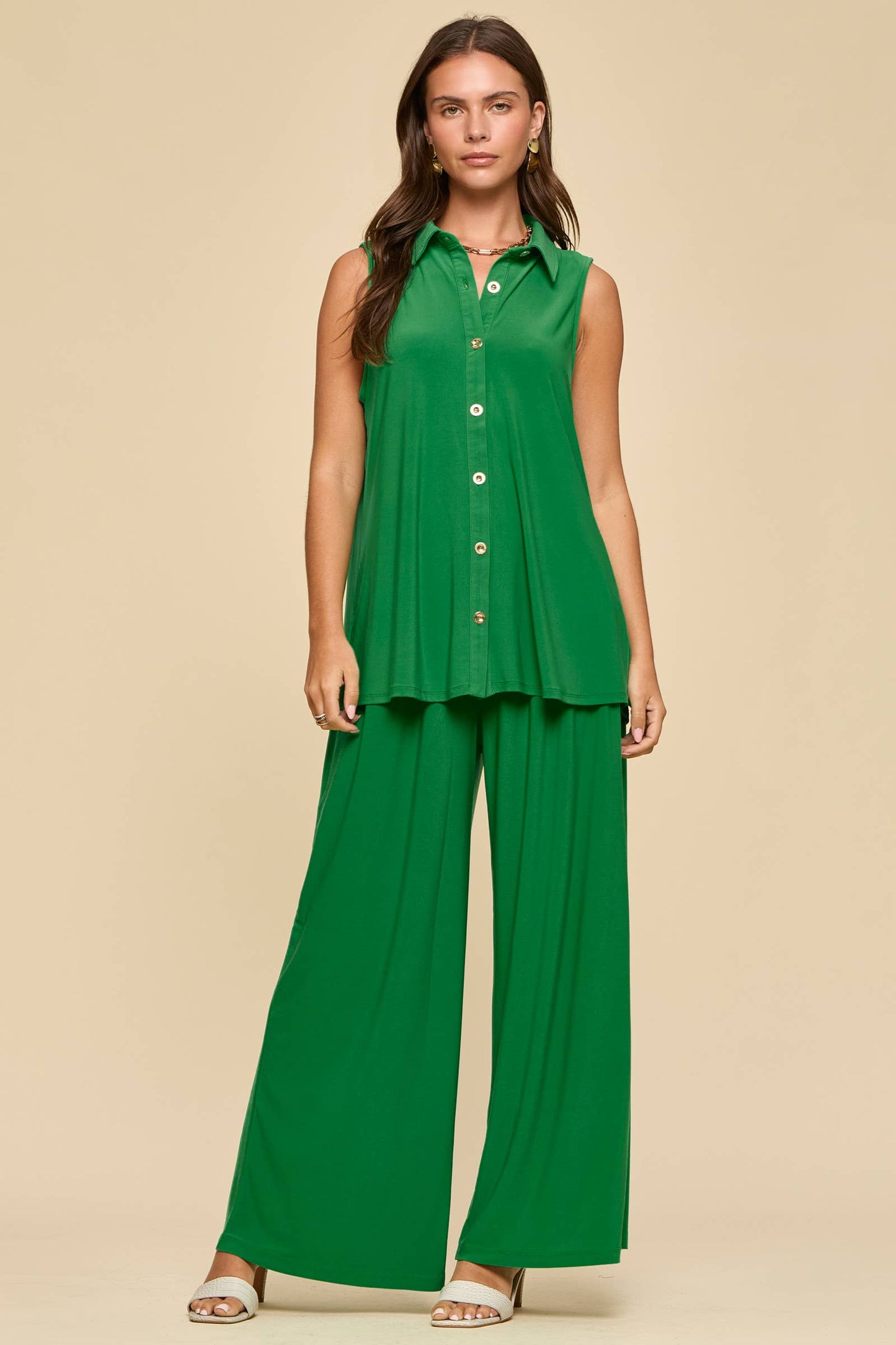 2-Piece Tank + Relaxed Pants Resort Wear Set: ROYAL BLUE