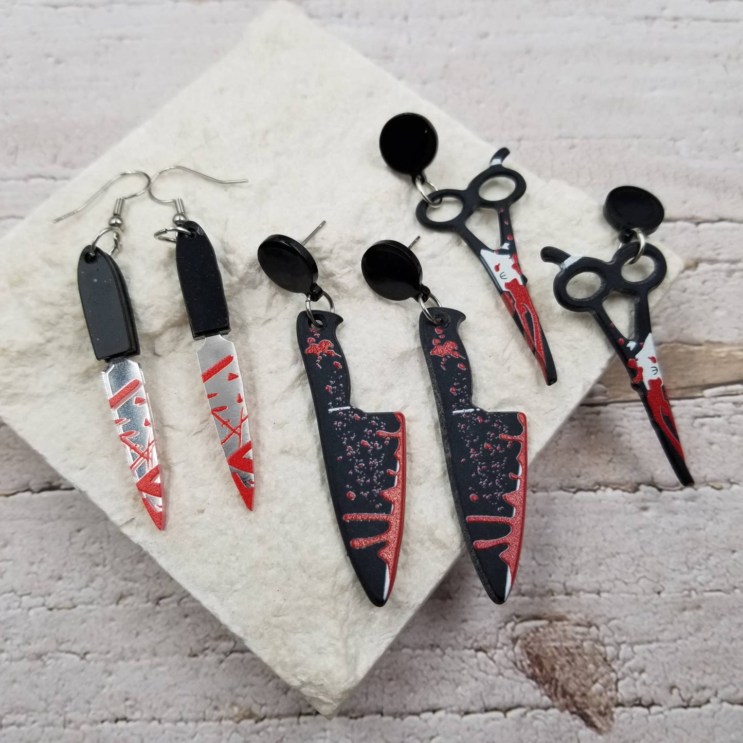 Bloody Goth Halloween Earrings: C