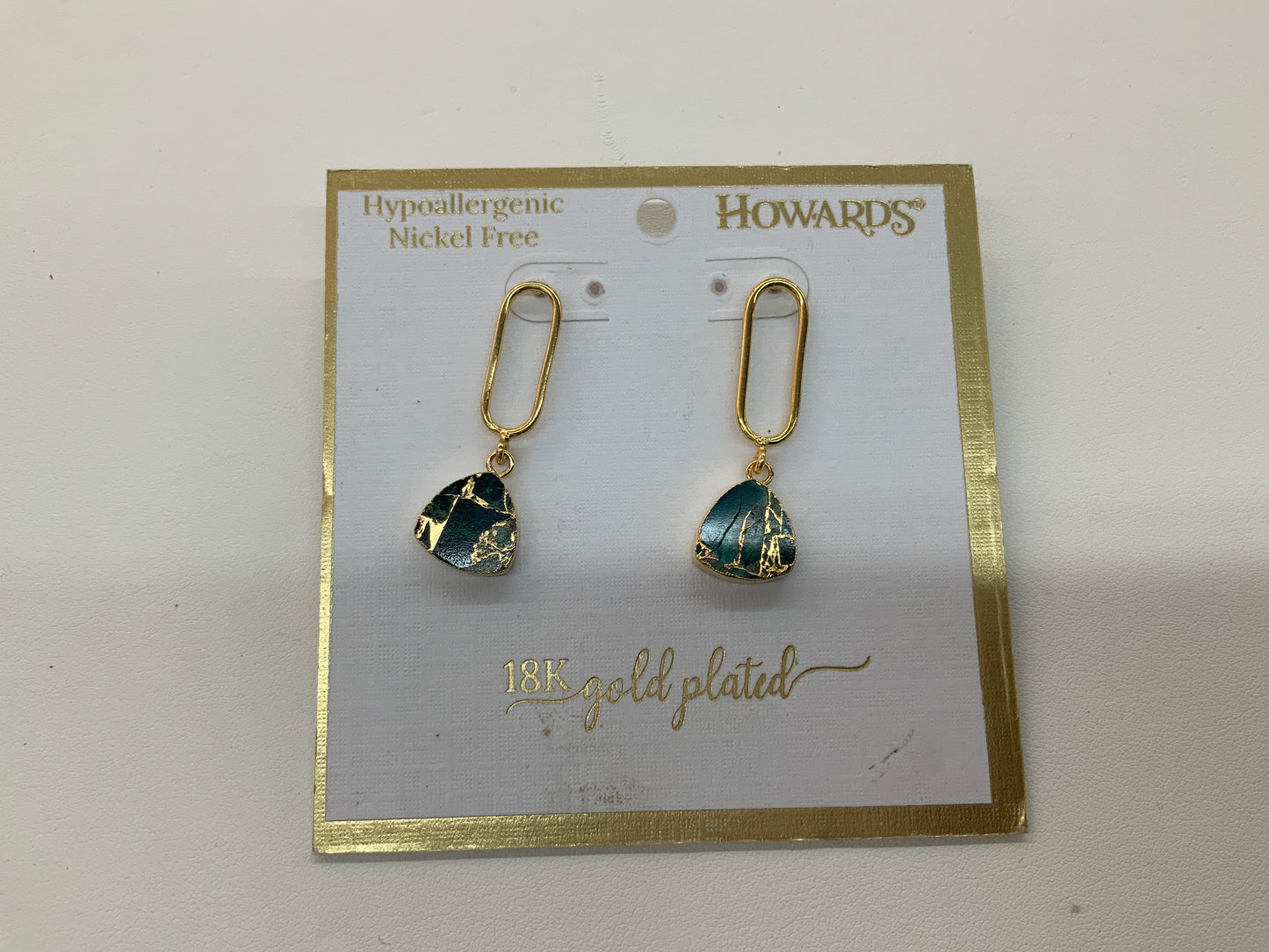 Howard’s gemstone gold plated earrings
