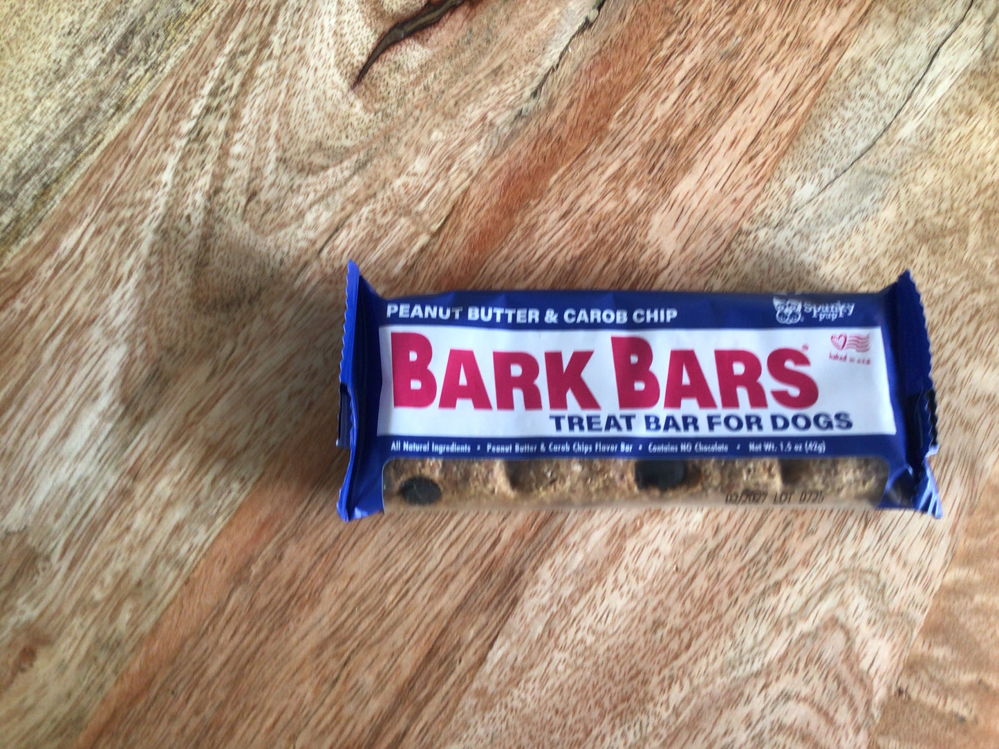 Treat bar for dogs peanut and carob chip