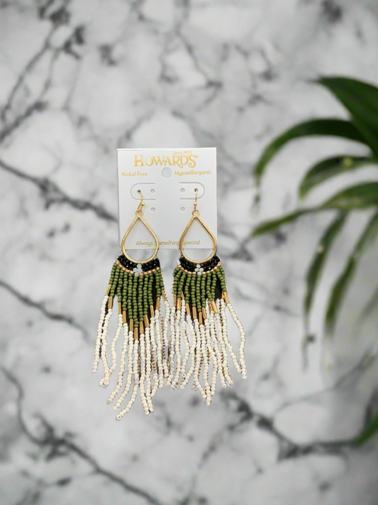 Howard’s beaded dangle earrings