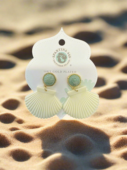 Spartina Shell earrings Amazonite