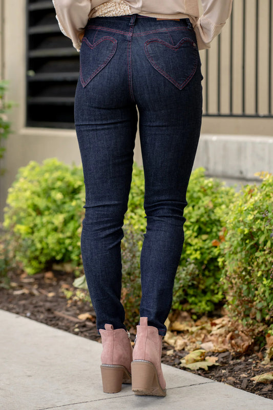 Judy blue high waist heart shaped pockets skinny