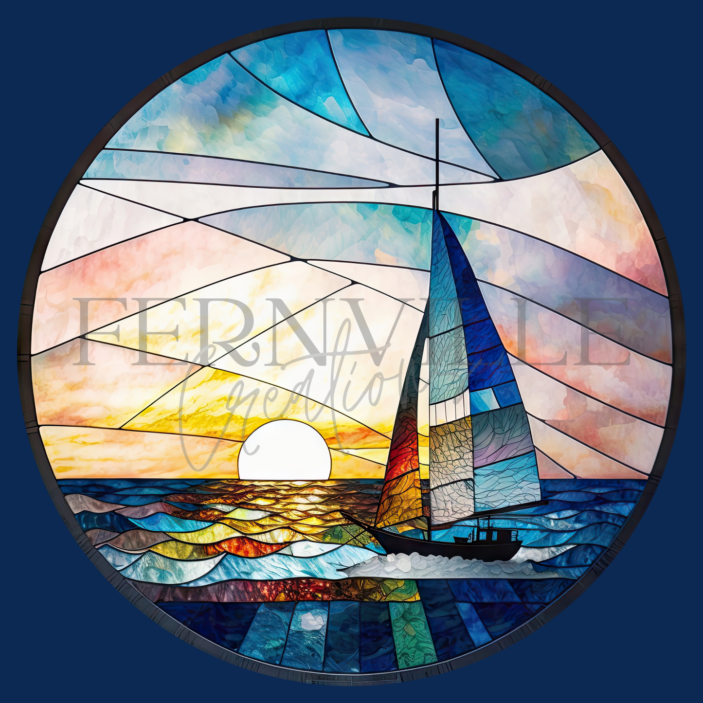 Tempered Glass Cutting Board: Nautical Serving Tray: 8 - Inch