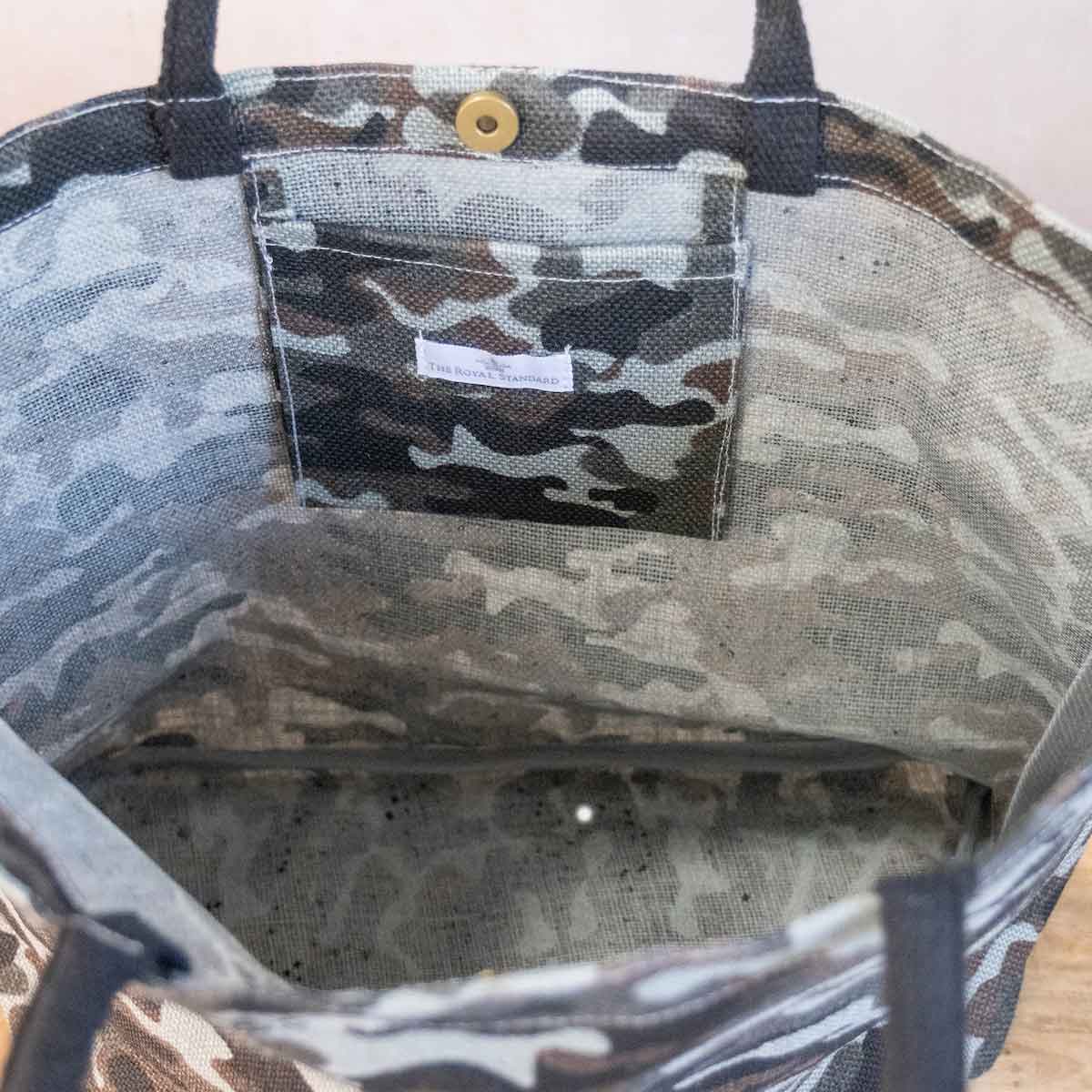 Camo Tote Bag   Gray/Black   20x14x6