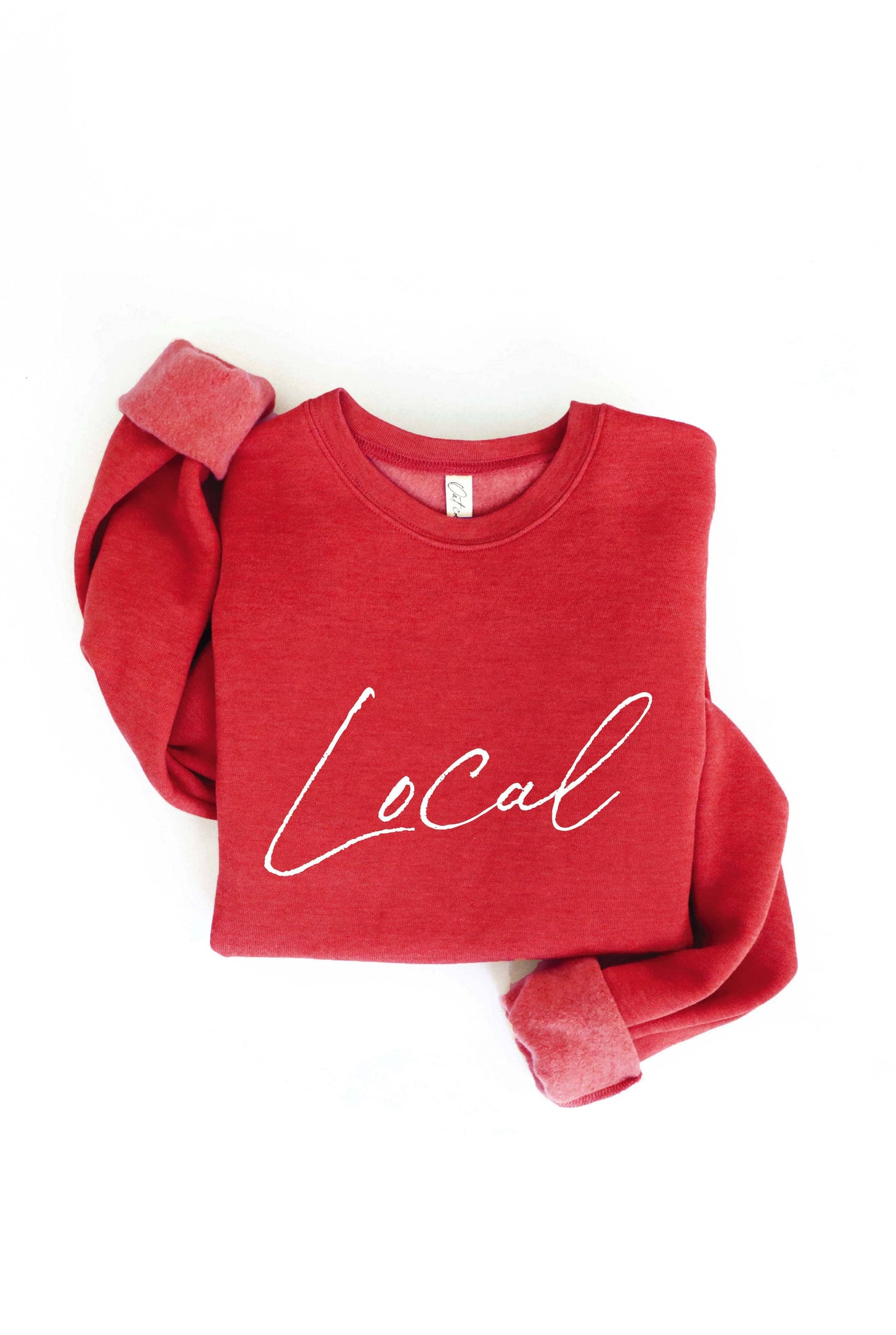 LOCAL Cursive Graphic Sweatshirt: HEATHER FOREST