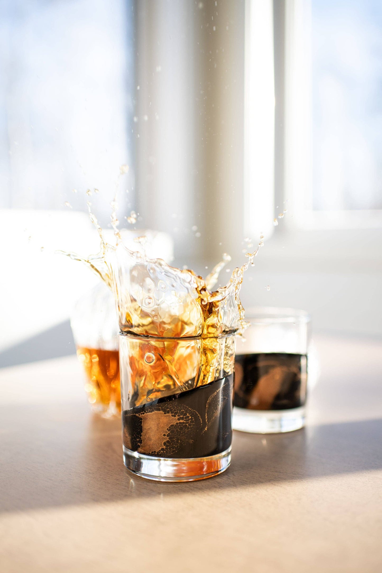 NEW!!! Resin Coated Old Fashioned Whisky Glasses Gold Quartz