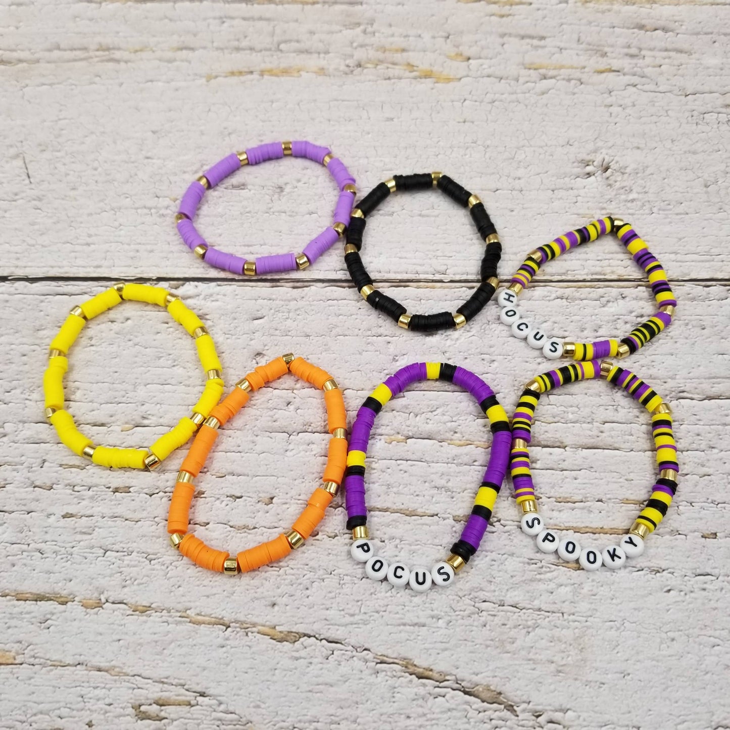 Halloween Themed Clay Bracelet Set Of 7