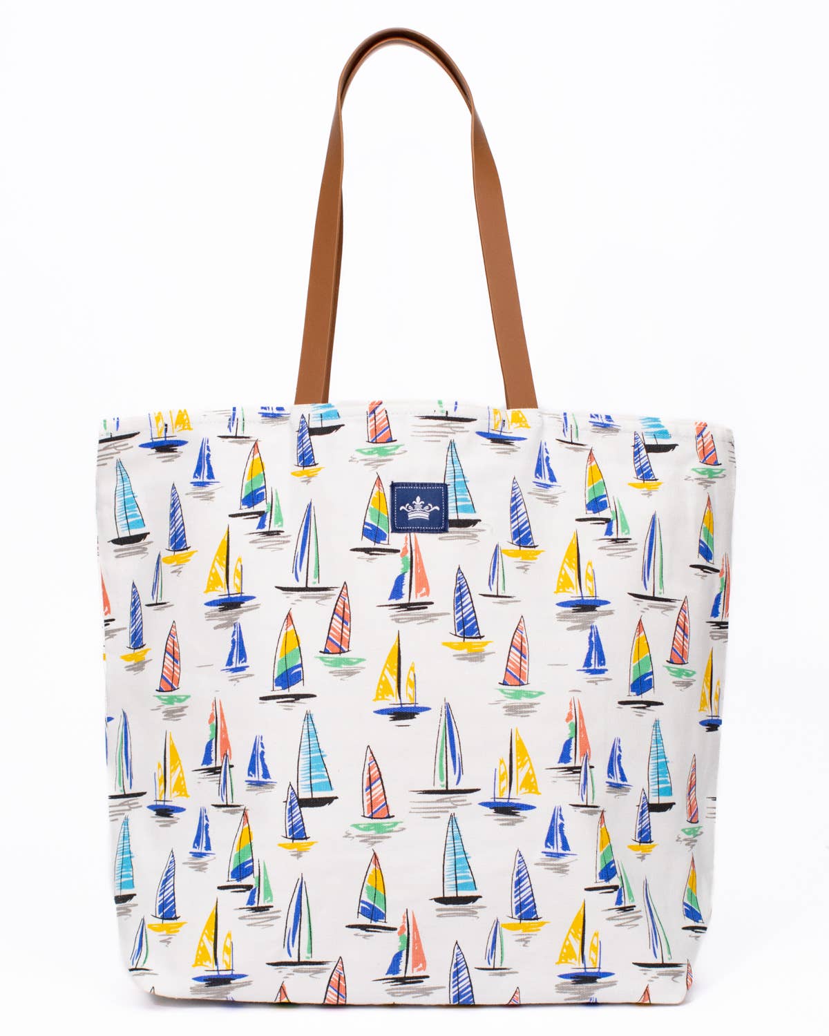 Sail Away Reversible Tote   White/Multi   18x14x5