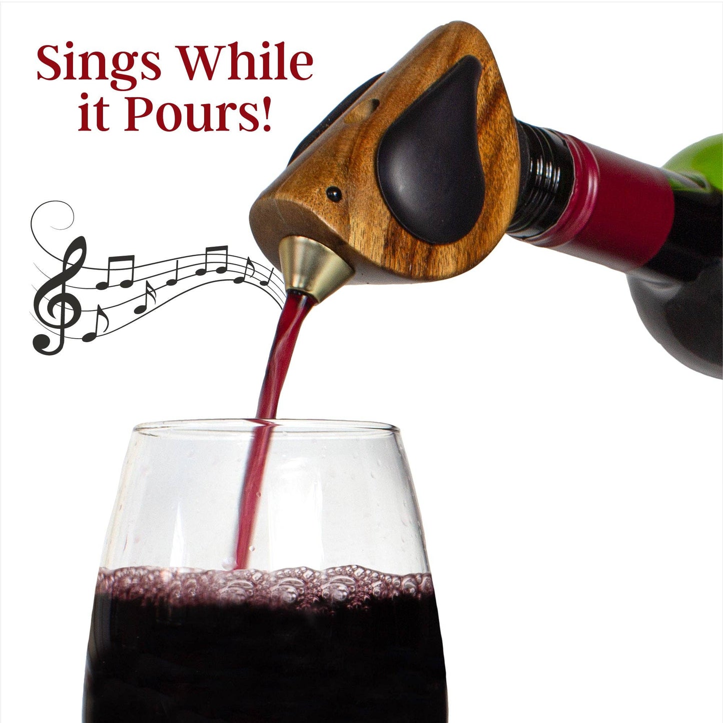 Songbird Specialties® "Singing" Wine Bottle Pourer, Black
