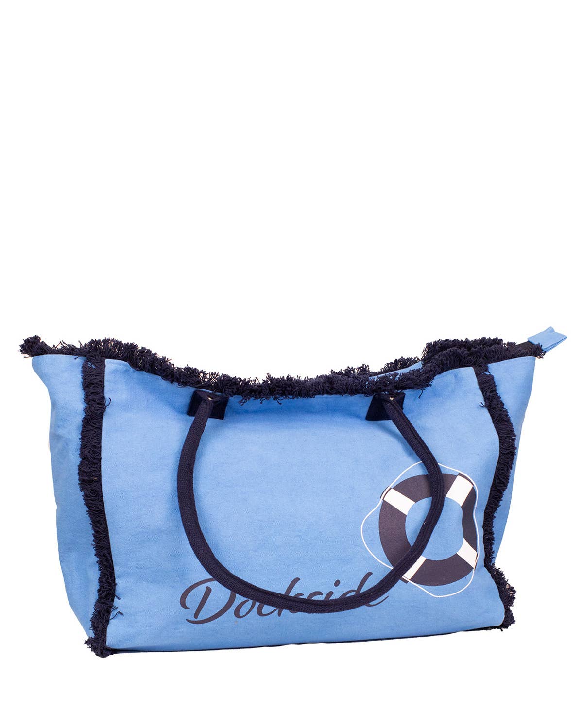 Dockside Fringe Tote   Palace/Navy   24x12