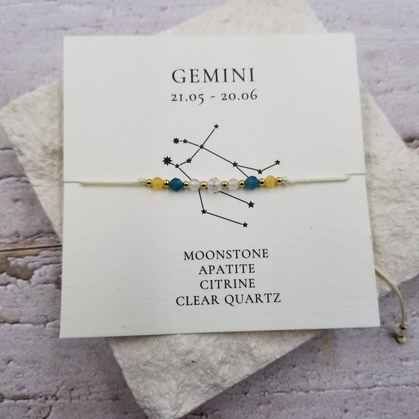 Constellation Natural Stone Bead Friendship Bracelet: AQUARIUS