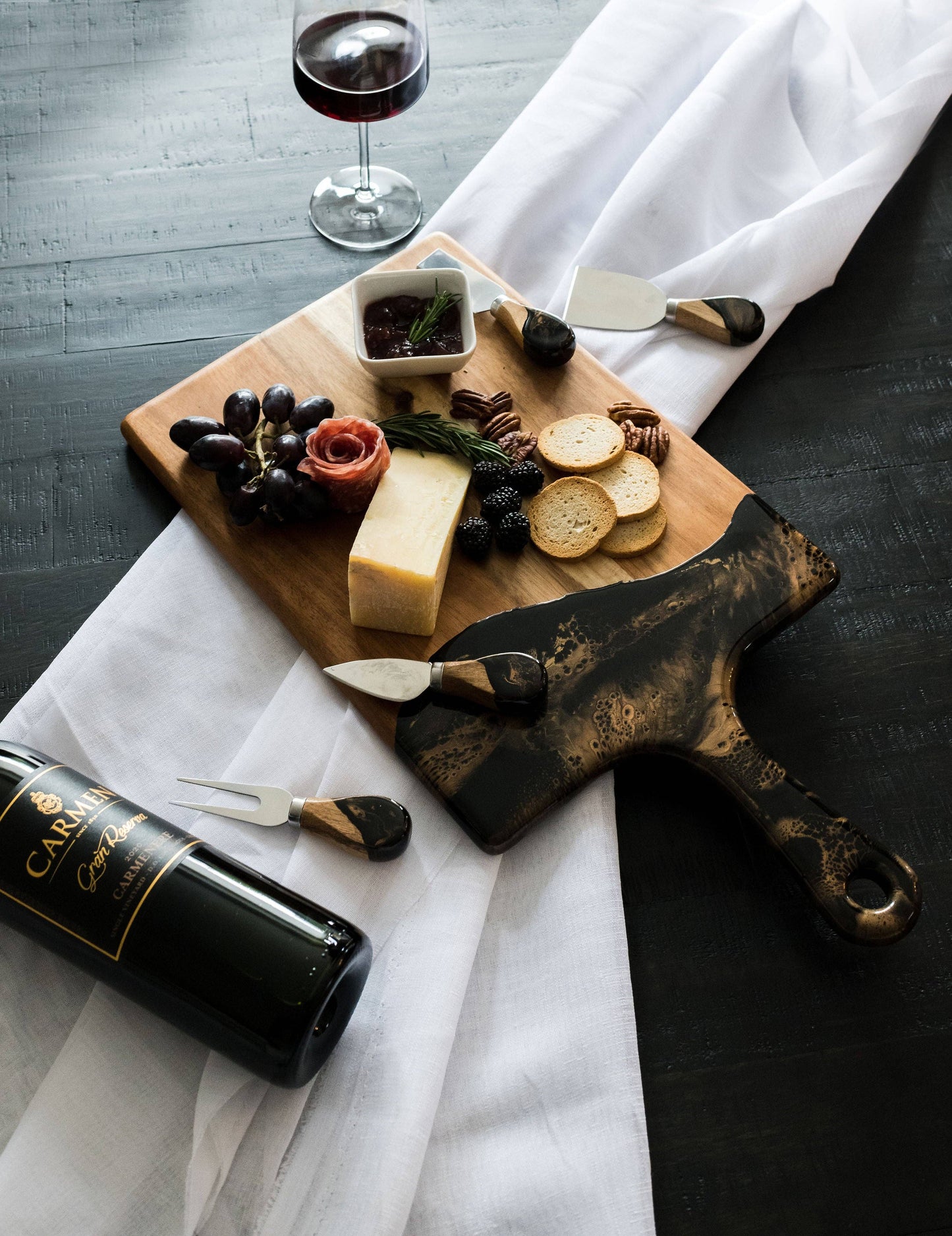 Resin Coated Cheese Knife Set - Set of 4  Marble
