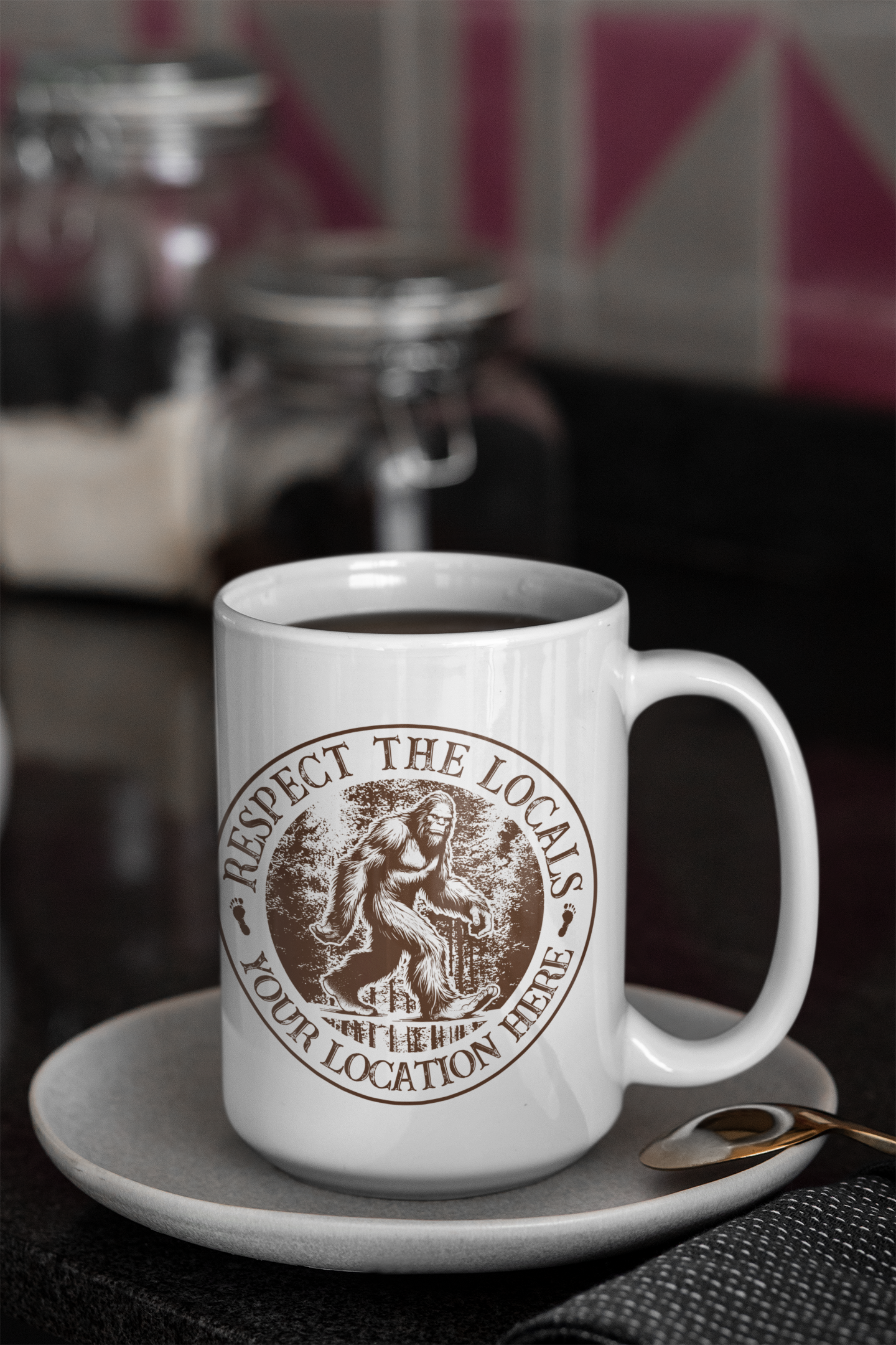 Respect the Locals - Bigfoot mug 15oz - custom location