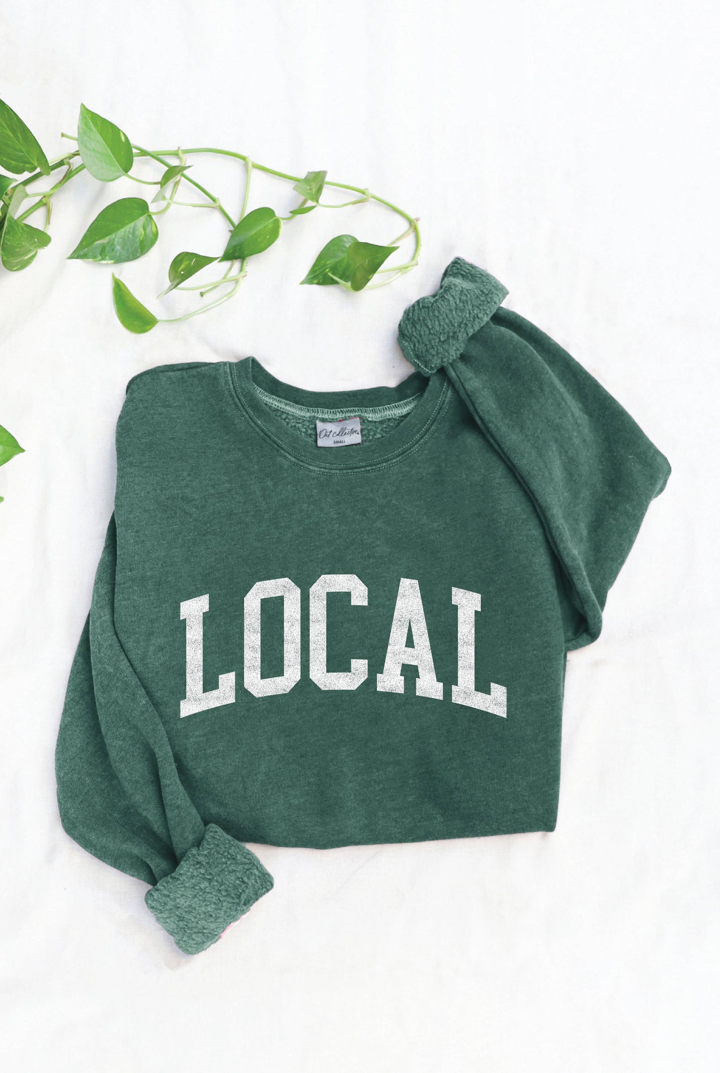 LOCAL  Mineral Washed Graphic Sweatshirt: DUSTY FOREST