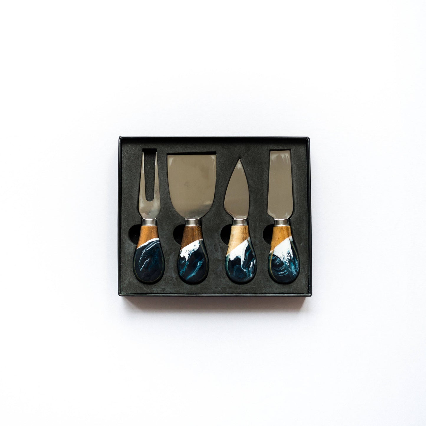 Resin Coated Cheese Knife Set - Set of 4  Marble