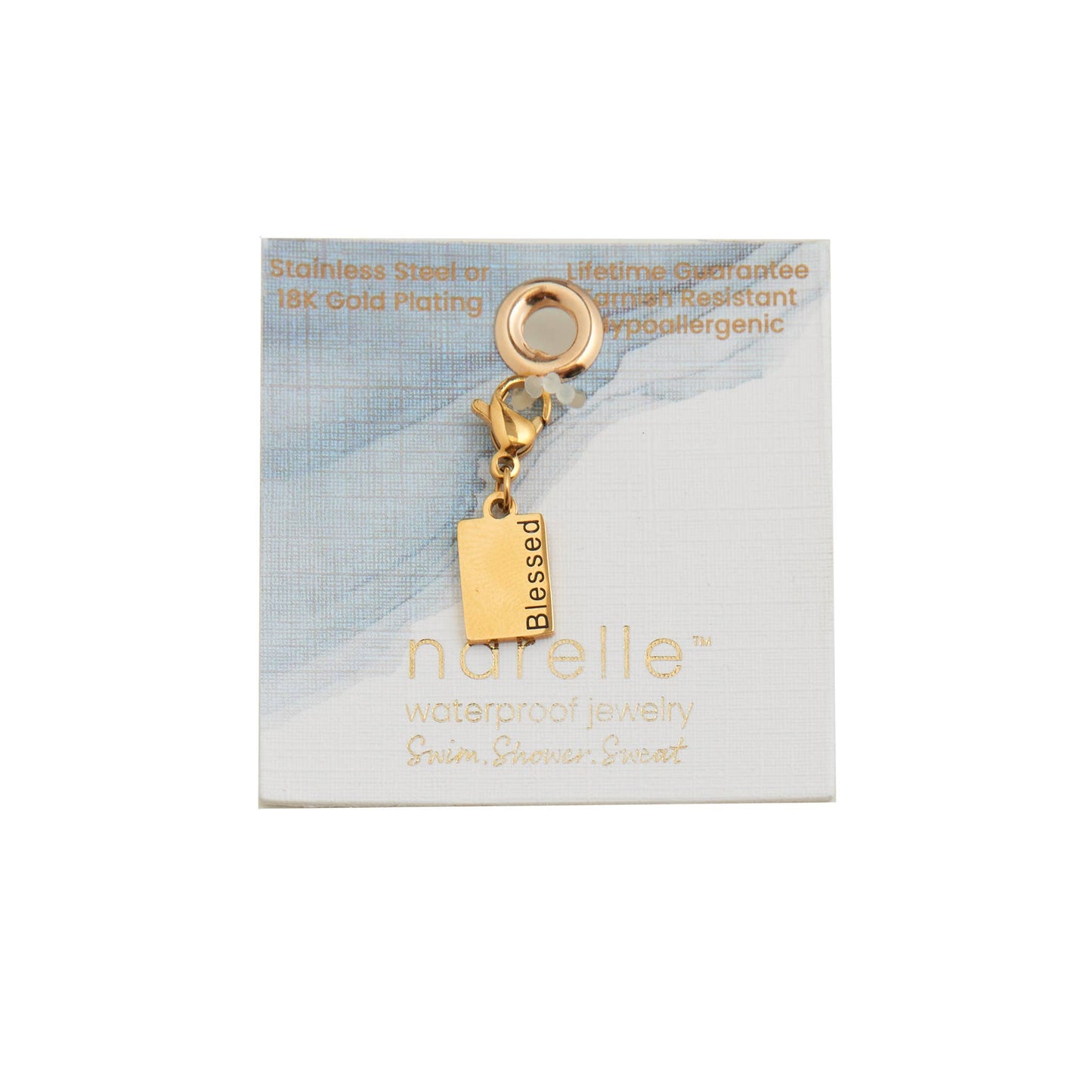 Narelle Waterproof 18K Gold Inspiration Tag Charm: Faith