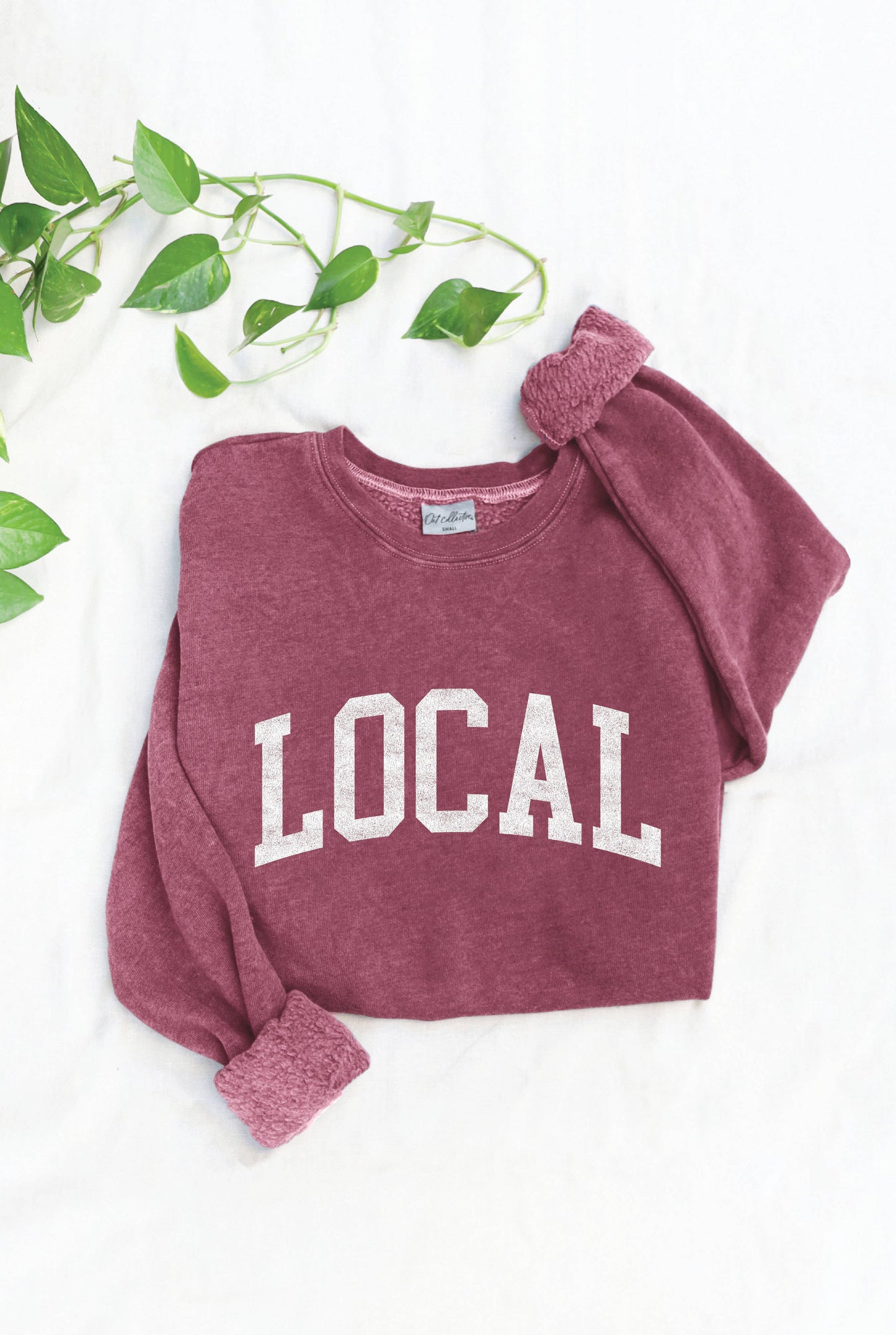 LOCAL  Mineral Washed Graphic Sweatshirt: DUSTY FOREST