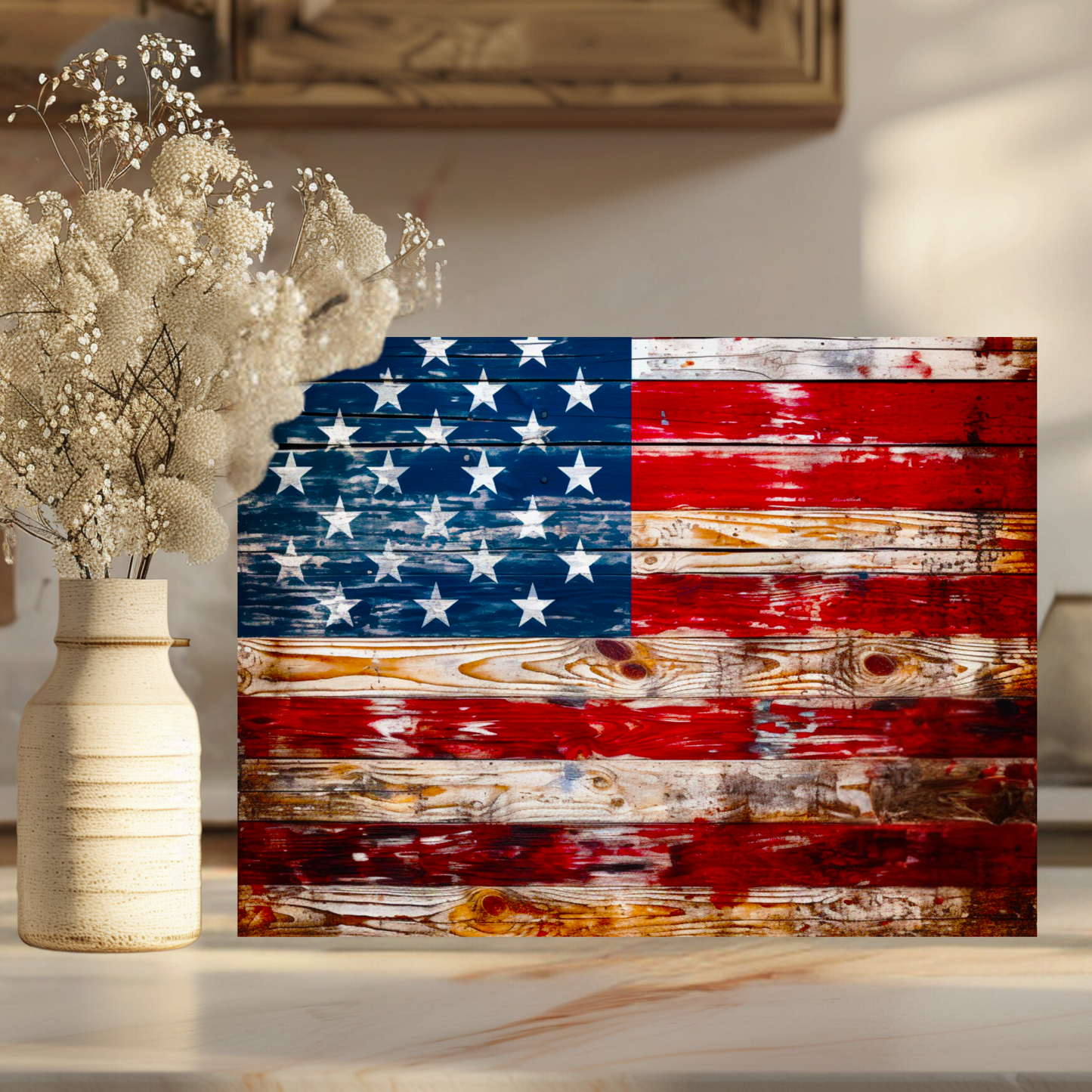 Tempered Glass Cutting Board: American Flag Serving Tray: 8x11 Inches