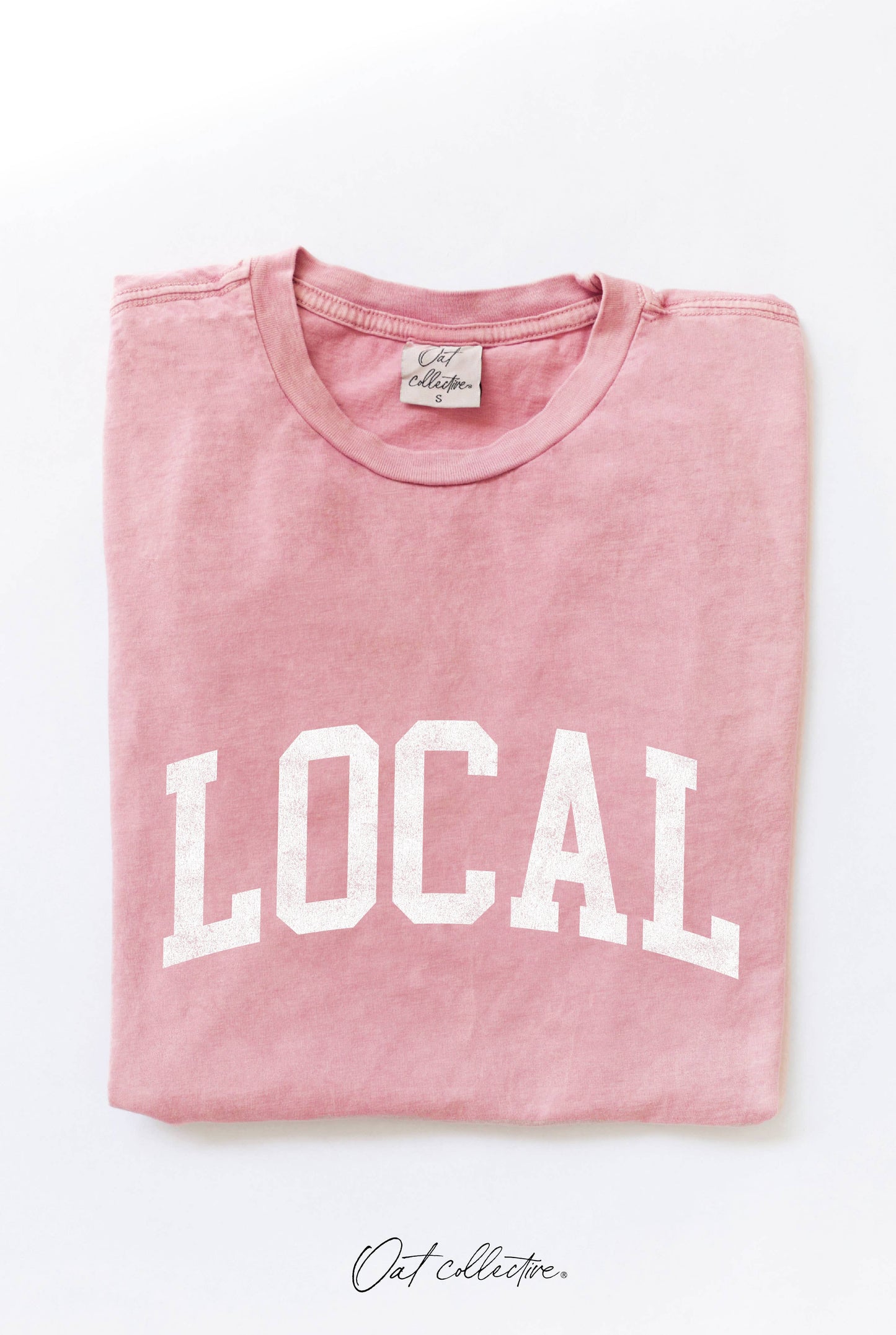 LOCAL Mineral Washed Graphic Top  : FLAMINGO
