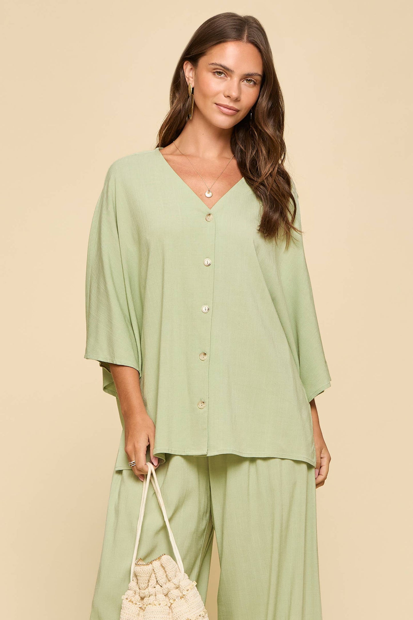 2-Piece Linen Summer Set: BLUE