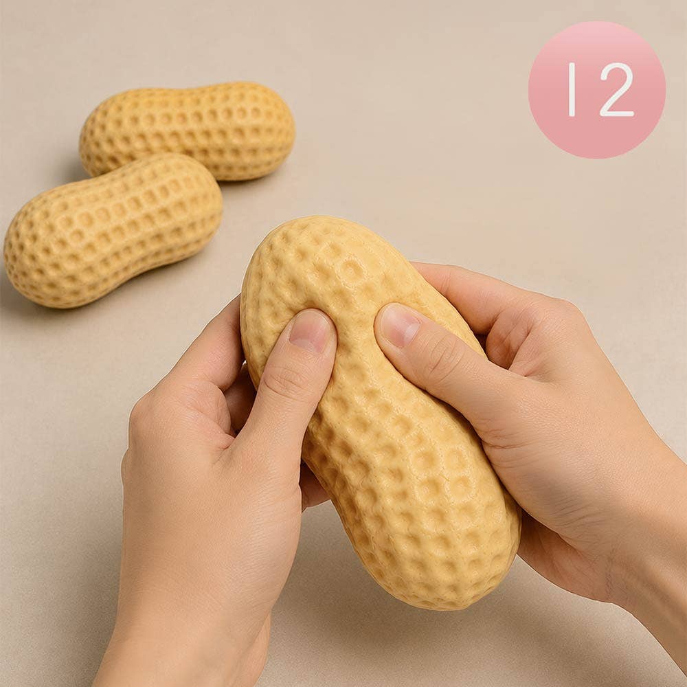 12PCS - Peanut Shaped Squishy Stress Relief Toy
