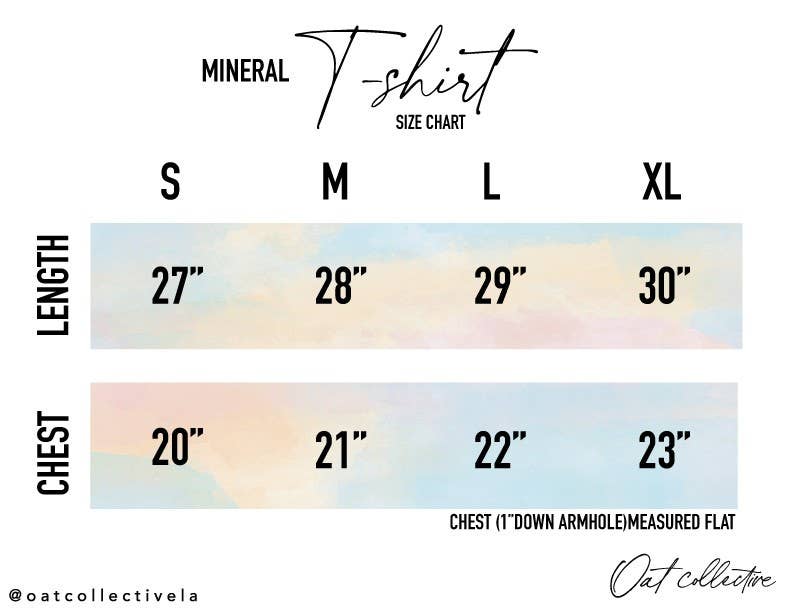 LOCAL Cursive Mineral Washed Graphic Top: DENIM BLUE