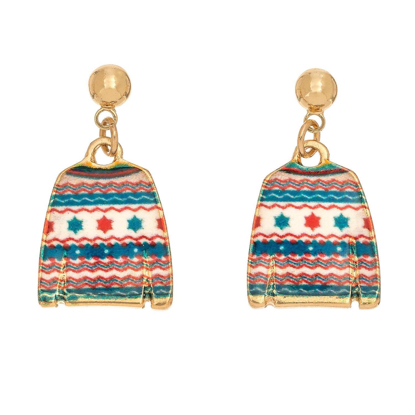 Sale - Blue Ugly Christmas Sweater Drop Earring