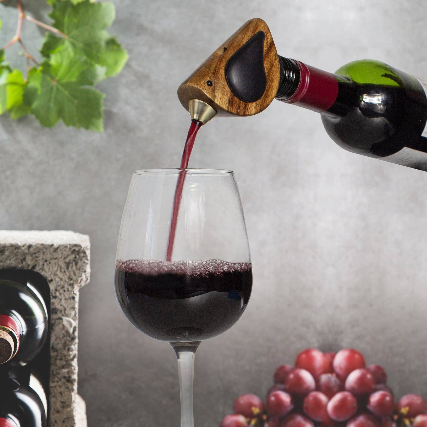 Songbird Specialties® "Singing" Wine Bottle Pourer, Black