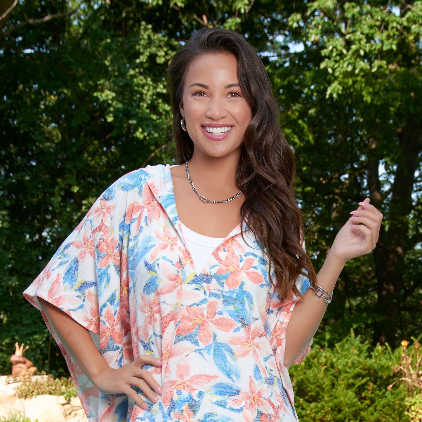 Narelle Waterproof 16" Functional Carabiner Necklace: Silver