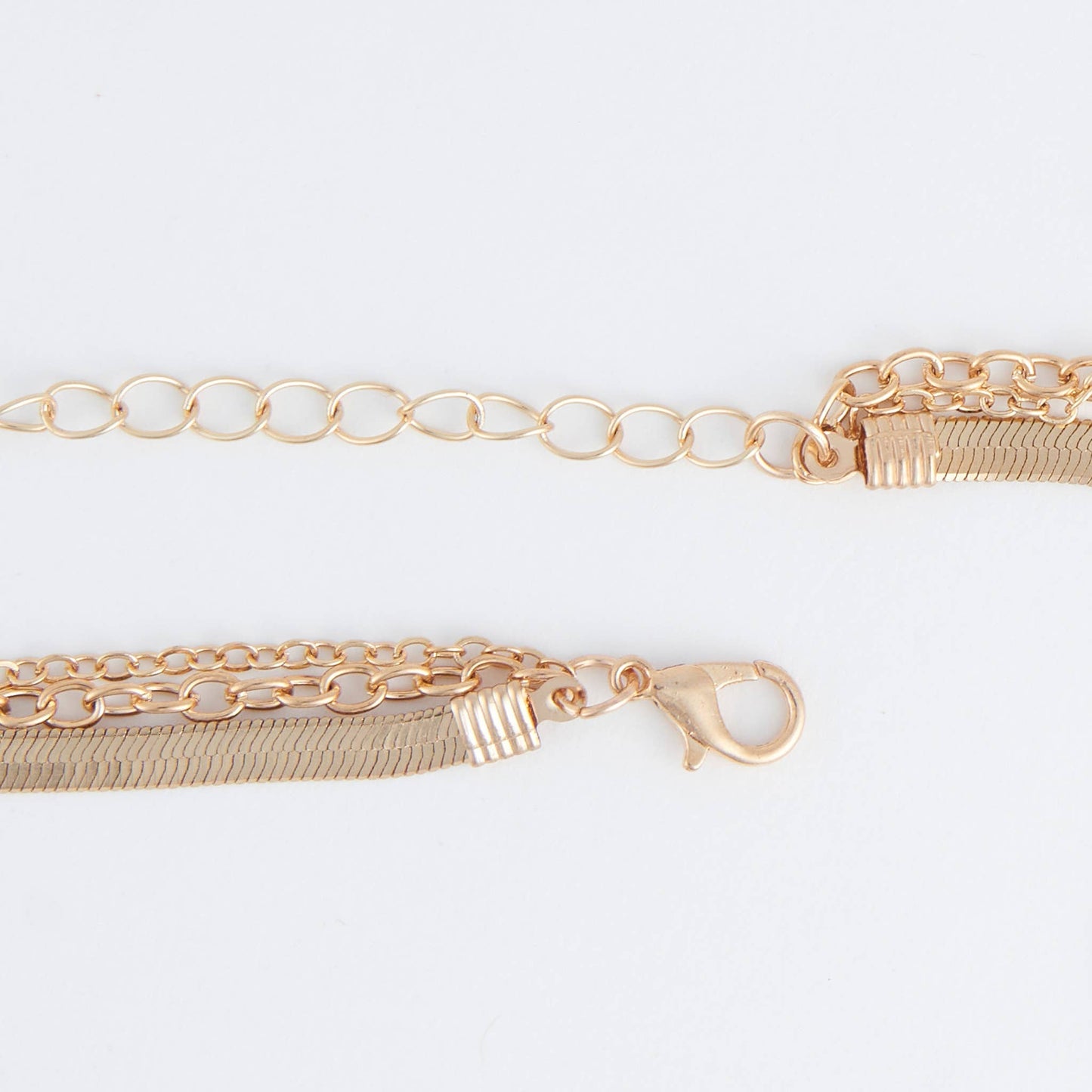 Eliana Beaded Layered Cross 18" Pendant Necklace: Gold