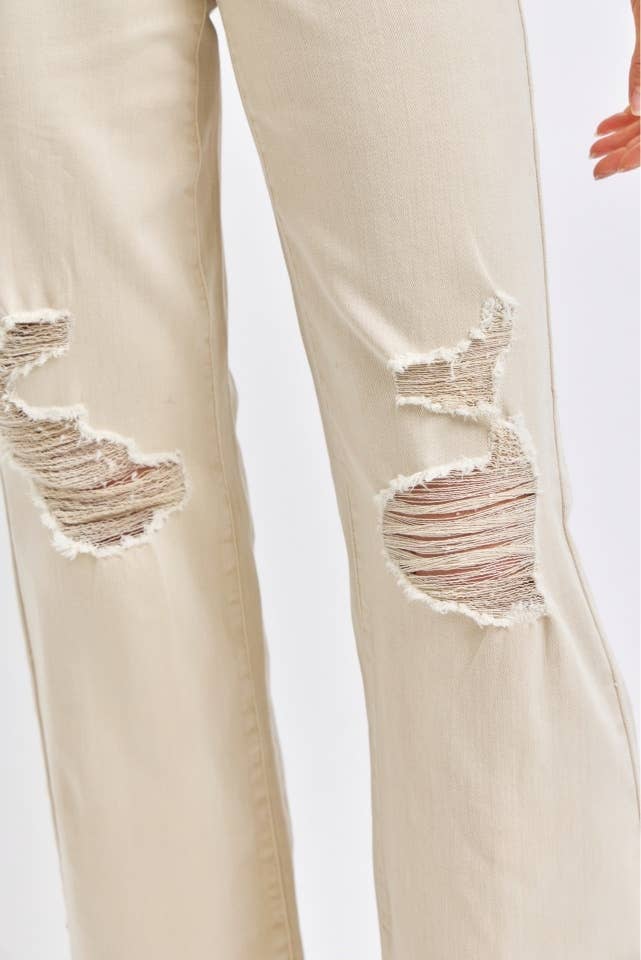 HW Garment Dyed Destroy 90's Straight: BONE / 11(30)