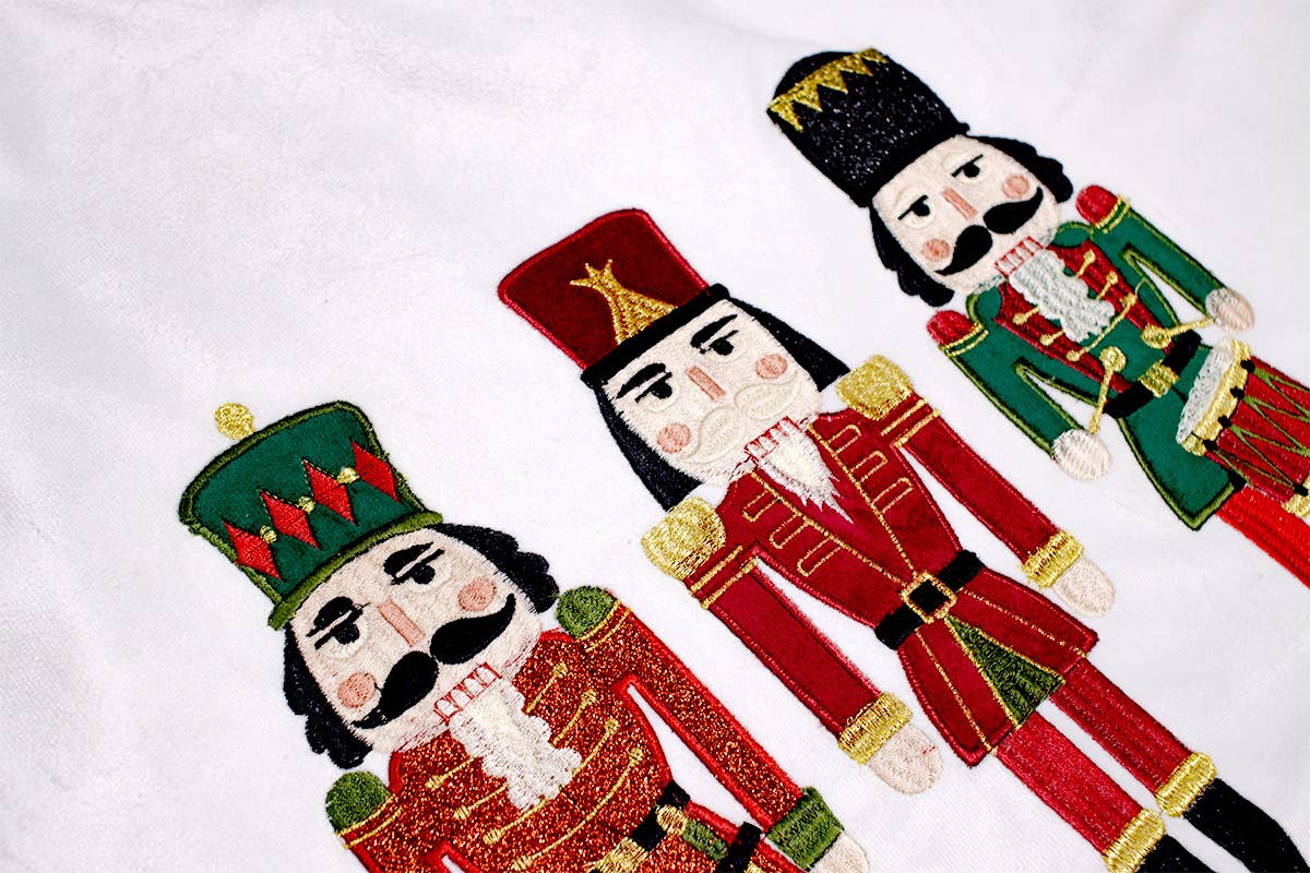 Nutcracker Trio Tree Skirt  White/Multi   48"