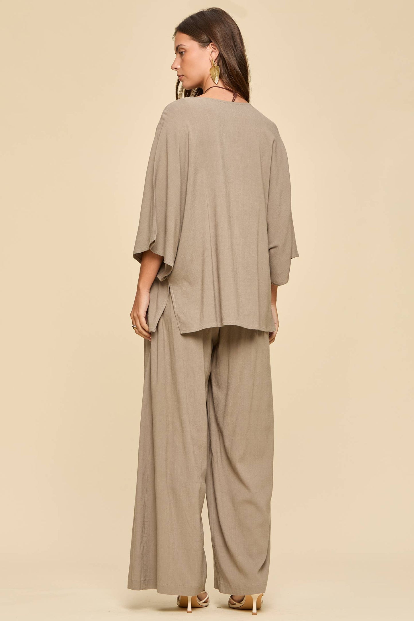 2-Piece Linen Summer Set: OYSTER