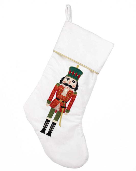 Charles Nutcracker Stocking   White/Red   8.5x20