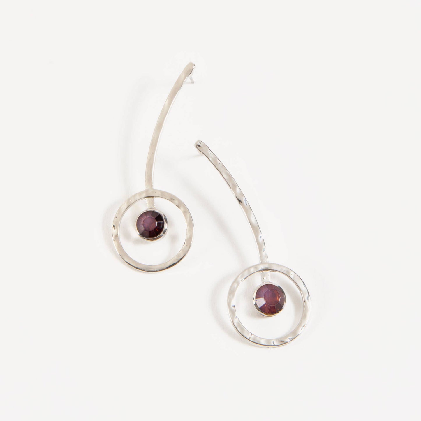 Natasha Purple Crystal Hoop Drop Earring